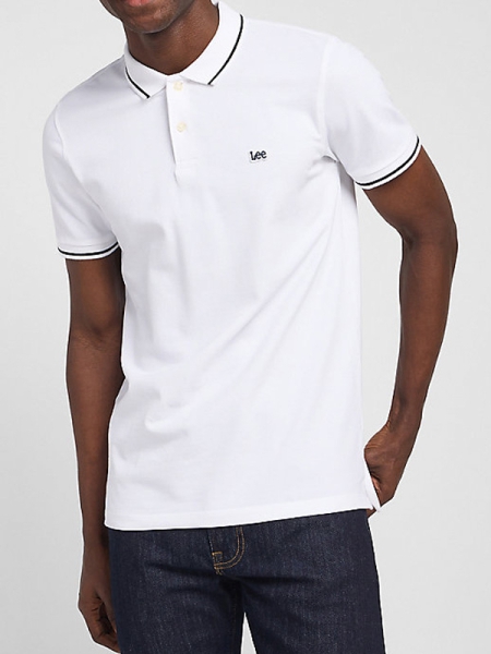 Polo homem lee, piquê, algodão, cor branco, 2 botões