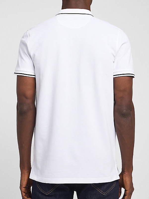 Polo homem lee, piquê, algodão, cor branco, 2 botões