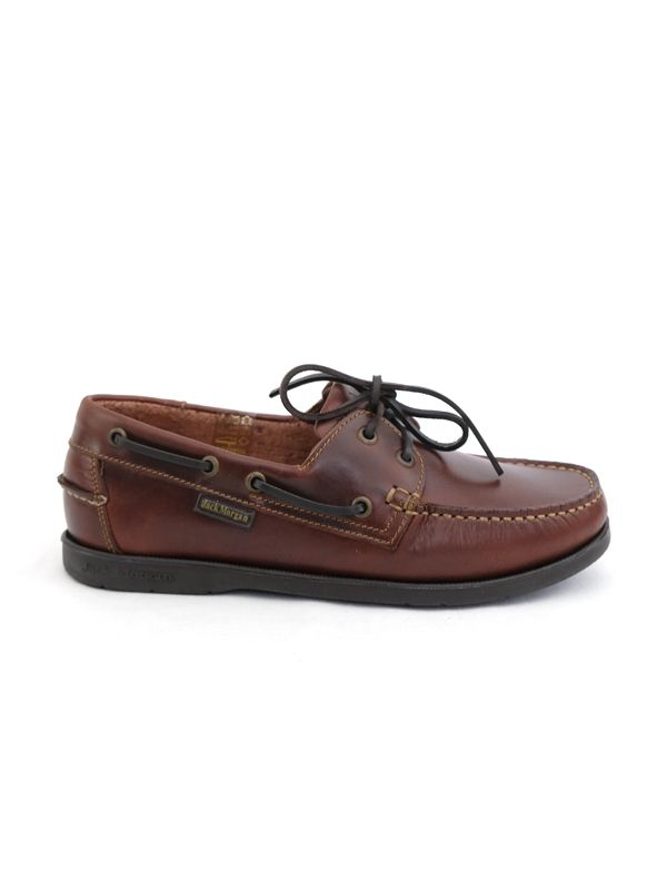 Sapato Vela para Homem Jack Morgan em pele Castanho Pull, Sola Lisa