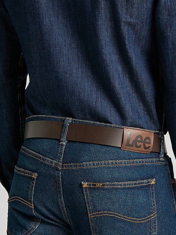Cinto Castanho Homem Lee em 100% Pele Genuína, Dark Brown — foto 2 de 2