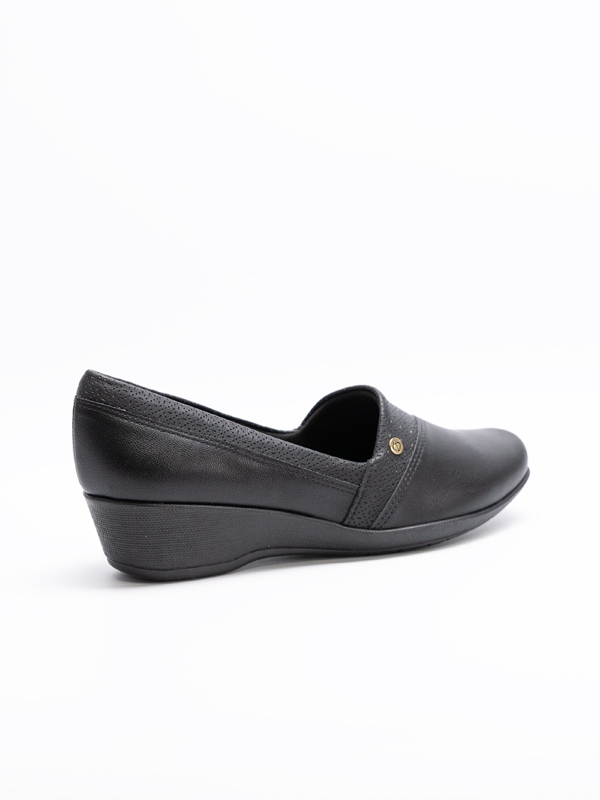 Sapatos Piccadilly, conforto, cunha, cor preto, fechado