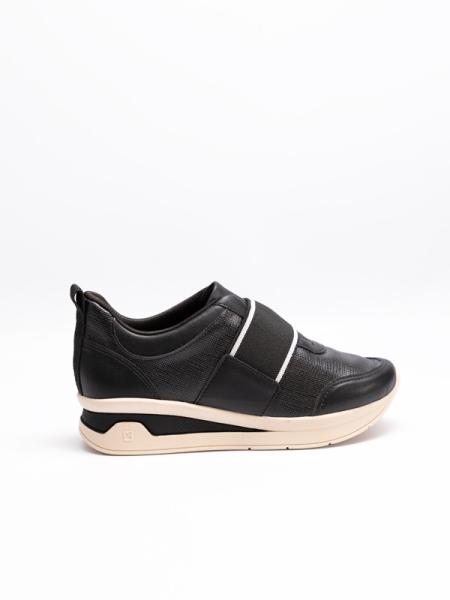 Sapatilhas Piccadilly, linha conforto, cor preto, sem atacadores