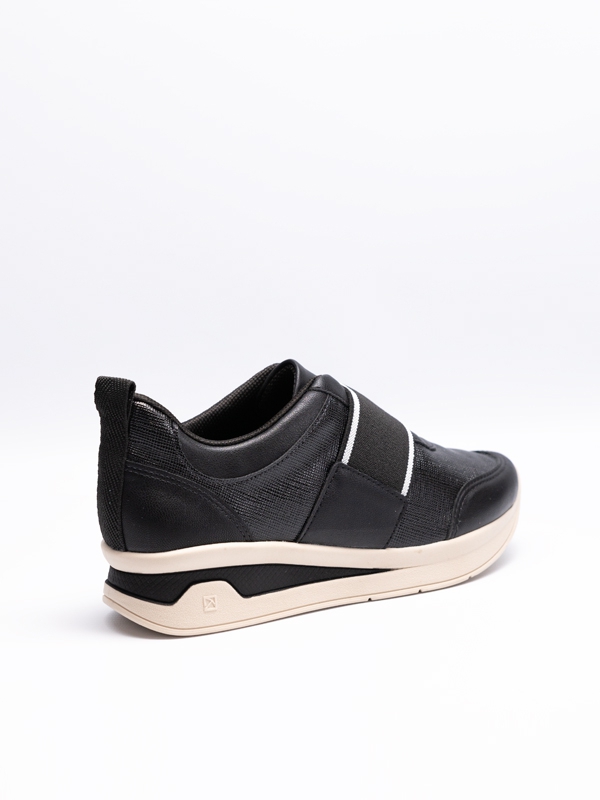 Sapatilhas Piccadilly, linha conforto, cor preto, sem atacadores