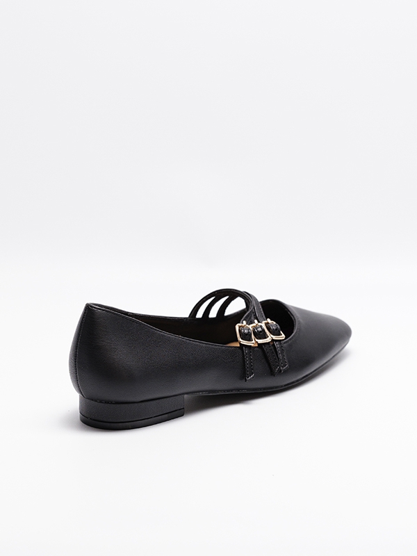 Sapatos senhora mary jane, cor preto, sola rasa