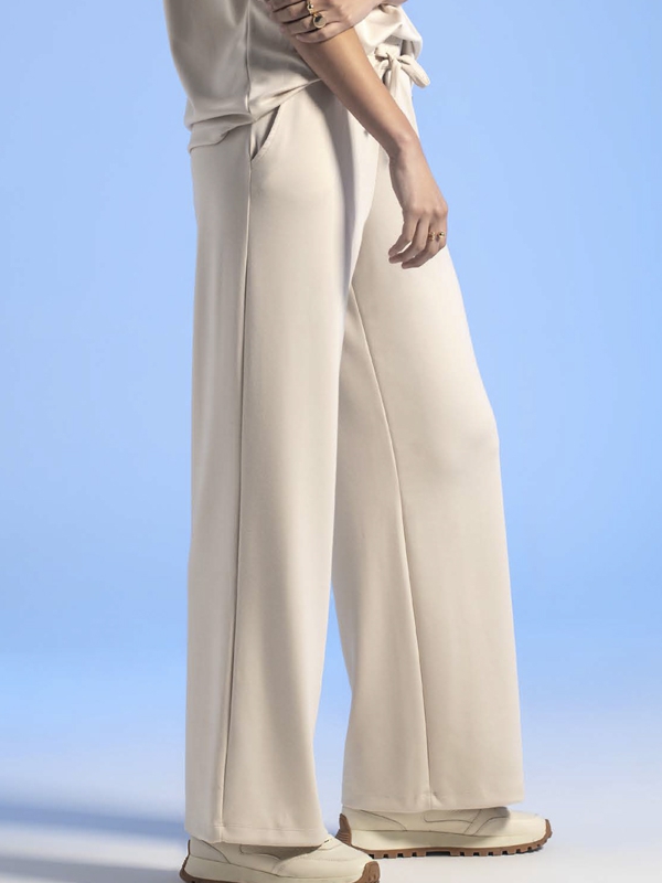Calças largas, com elástico, perna larga, pantalone