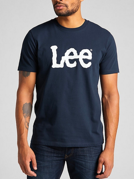 T-shirt Homem Azul Escuro, Marca Lee, Logotipo Grande Lee
