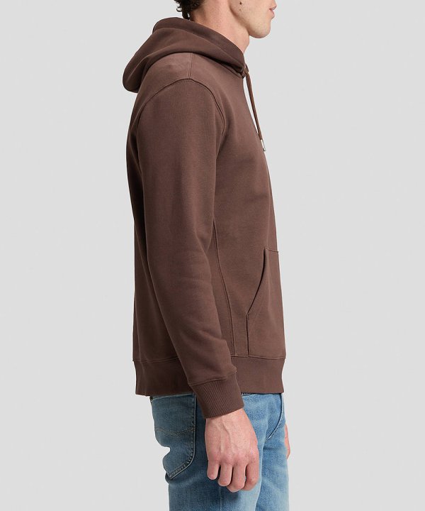 Sweatshirt Home, marca Lee, Hoodie, Capuz, manga comprida, cor chocolate, bolso.