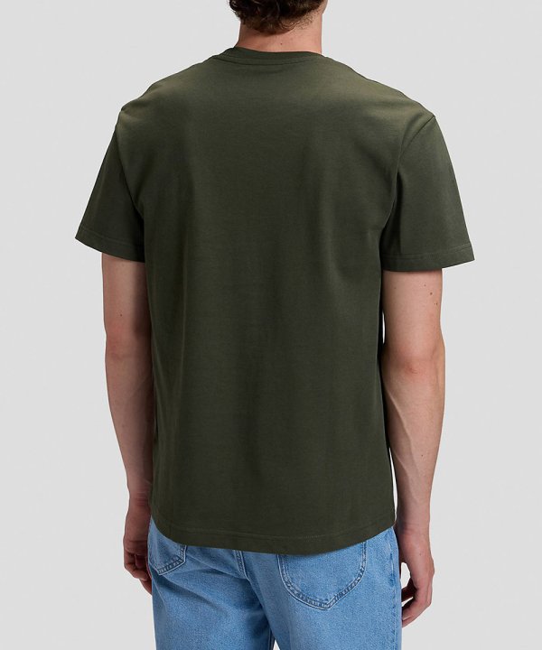 T-Shirt Homem Lee, Logotipo Bordado no Lado, Decote Redondo, Cor Verde