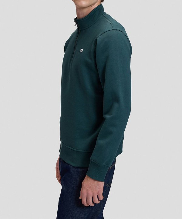 SweatShirt Homem Lee, com Fecho, Gola Baixa, Cor Verde Pinho