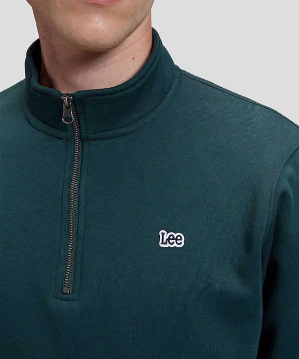 SweatShirt Homem Lee, com Fecho, Gola Baixa, Cor Verde Pinho