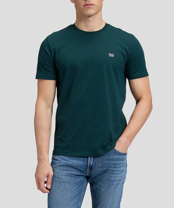 T-shirt Homem Lee, Cor Verde Escuro, Decote Redondo, Manga Curta