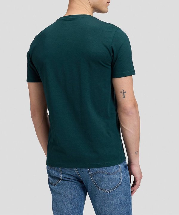 T-shirt Homem Lee, Cor Verde Escuro, Decote Redondo, Manga Curta
