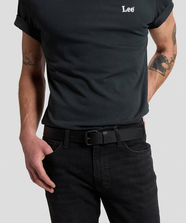 Cinto Homem Marca Lee, em Pele, na Cor Preto, Black, Fivela Cor Preto — foto 1 de 2