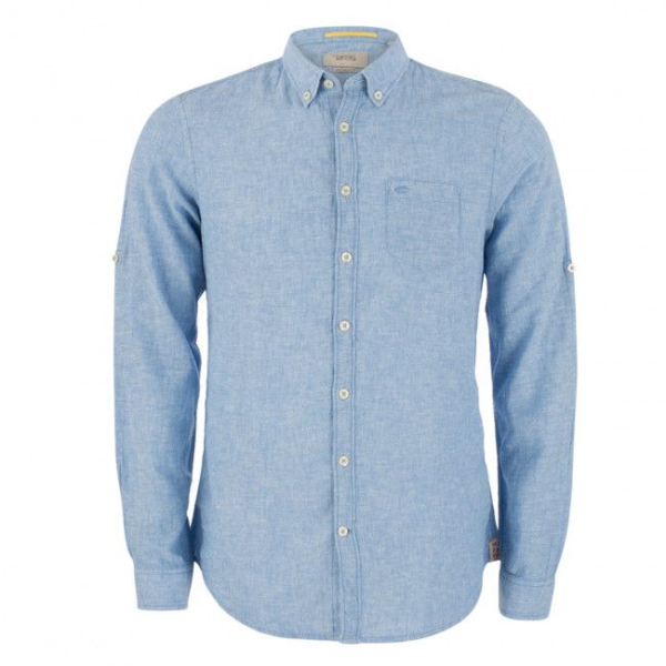 Camisa Linho Manga Comprida Branco Camel Active