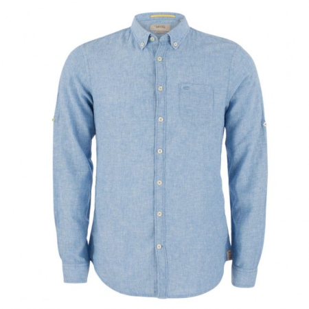Camisa Linho Manga Comprida Branco Camel Active